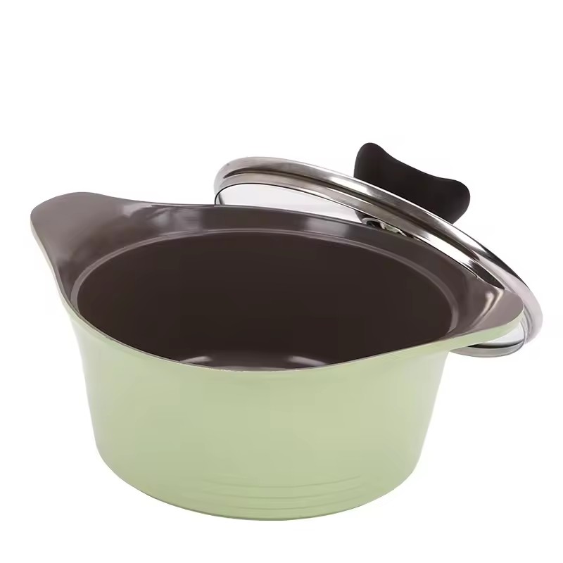 Módne nepriľnavé hliníkové hrnce na polievku s logom a pokrievkami