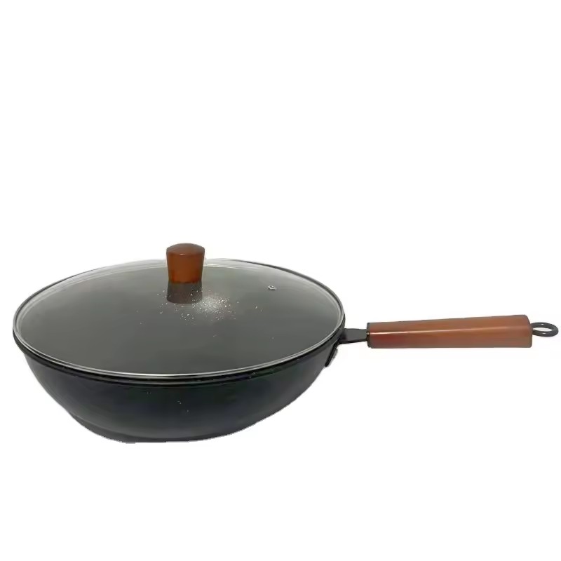 Voštinový 32cm Wok pre domácnosť nepotiahnutý Nepriľnavý osemhranný wok