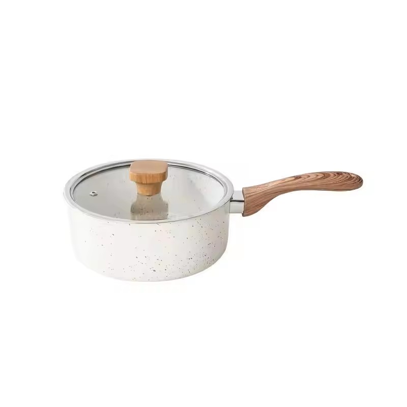 Hraničný hrniec na miešanie v japonskom štýle domáci ryžový kameň nepriľnavý sneh plochý hrniec na mlieko dvojúčelový hrniec na instantné rezance