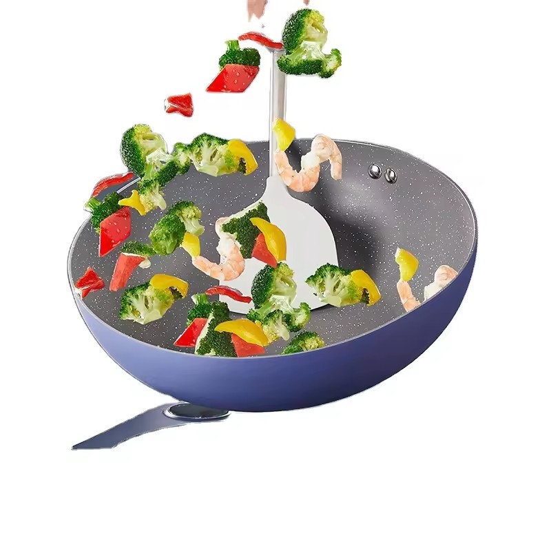 Nepriľnavý hrniec na vyprážanie pšenica s ryžovým kameňom súprava kuchynského riadu kompletná súprava domáceho hrnca s plochým dnom