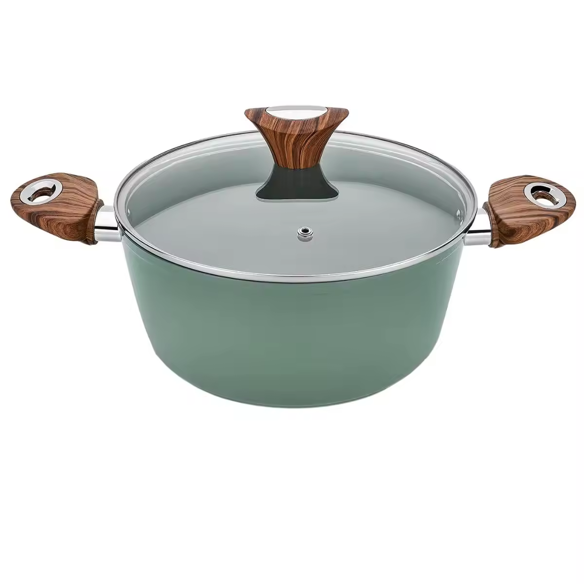 Kuchynský riad eco prispôsobené logo hliníkové hrnce s dvoma rúčkami a sklenenými pokrievkami