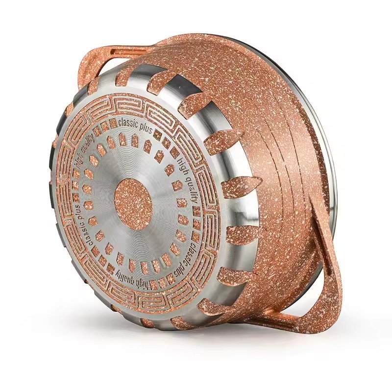 Hliníkové hrnce a panvice Zhiye 2024 Kuchynský riad Nepriľnavý riad Nástroje na varenie Kuchynský riad